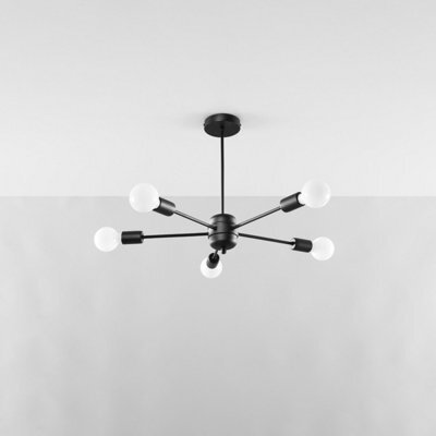 Sollux Lighting Lango Steel Black 5 Light Classic Chandelier - image 1