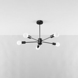 Sollux Lighting Lango Steel Black 5 Light Classic Chandelier - thumbnail 1