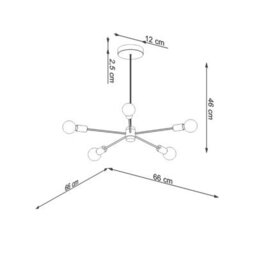 Sollux Lighting Lango Steel Black 5 Light Classic Chandelier - thumbnail 4