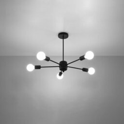 Sollux Lighting Lango Steel Black 5 Light Classic Chandelier - thumbnail 2