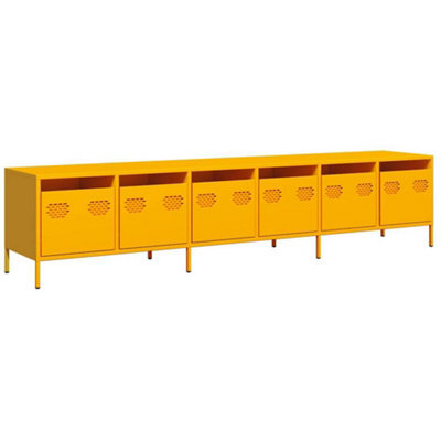 Berkfield Sturdy Tv Cabinet Mustard Yellow 202X39X43.5 Cm Cold-Rolled Steel