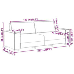 Vidaxl 3-Seater Sofa With Cushion Brown Fabric - thumbnail 3