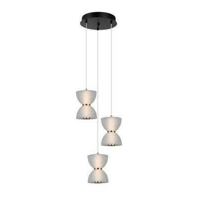 Luminosa Lighting Luminosa Tica Cluster Pendant Ceiling Light Black, White 3000K Warm White 3Xled - image 1