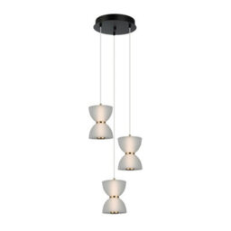 Luminosa Lighting Luminosa Tica Cluster Pendant Ceiling Light Black, White 3000K Warm White 3Xled