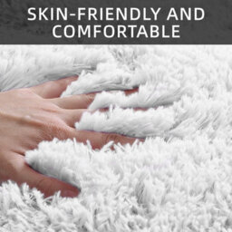 Light Green 3-Piece Fluffy Bathroom Mat Set - Non-Slip, Washable & Soft Toilet & Pedestal Mats - thumbnail 9