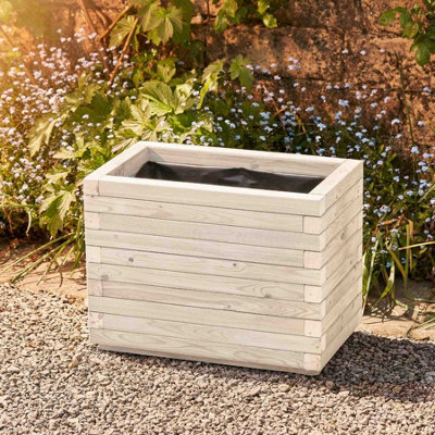 Timber Foundry Modern Garden Planter Sensual Soft White L65 X W40 X H48Cm 70 Litres - image 1
