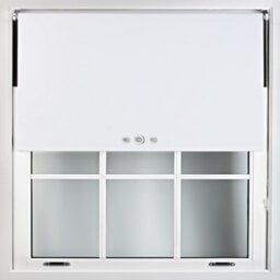Furnished Blackout Roller Blinds With Triple Round Eyelets & Metal Fittings - White (W)120Cm (L)165Cm - thumbnail 1