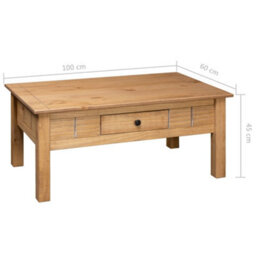 Berkfield Coffee Table 100X60X45 Cm Solid Pine Wood Panama Range - thumbnail 9