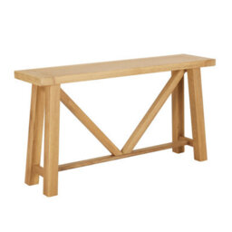 The Furniture Market Marbury Oak Large Trestle Console Hall Table - thumbnail 5