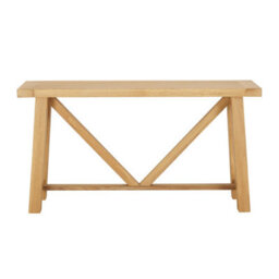 The Furniture Market Marbury Oak Large Trestle Console Hall Table - thumbnail 6
