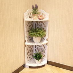 Corner Shelf Bathroom Living Room Storage Rack Display Holder Plant Stand - thumbnail 4