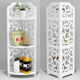 Corner Shelf Bathroom Living Room Storage Rack Display Holder Plant Stand - thumbnail 2
