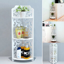 Corner Shelf Bathroom Living Room Storage Rack Display Holder Plant Stand - thumbnail 3