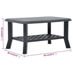 Vidaxl Coffee Table Anthracite 90X60X46 Cm Plastic - thumbnail 3
