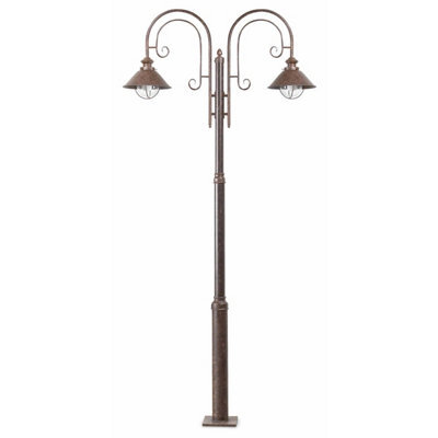 Luminosa Lighting Luminosa Nautica 2 Light Lamp Post Rust Brown, E27 - image 1
