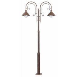 Luminosa Lighting Luminosa Nautica 2 Light Lamp Post Rust Brown, E27 - thumbnail 1