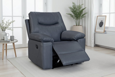 Faux Leather Dark Grey Manual Recliner Chair Columbia - image 1