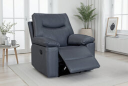 Faux Leather Dark Grey Manual Recliner Chair Columbia