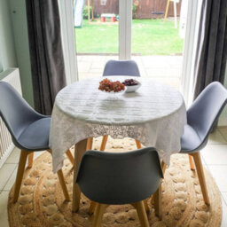 Life Interiors Set Of 6 Grey Scandinavian Dining Chairs With Leather Cushions Solid Wood Legs - thumbnail 9