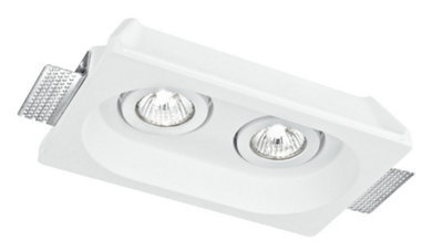 Luminosa Lighting Luminosa Morgana 2 Light Recessed Adjustable Downlight White 25.5X15.5X5.5Cm - image 1
