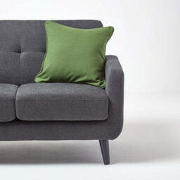 Homescapes Cotton Plain Olive Green Cushion Cover, 60 X 60 Cm - thumbnail 4