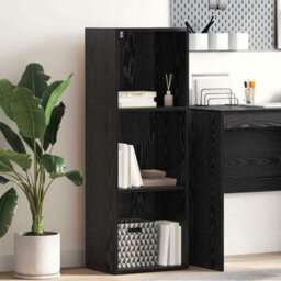 Berkfield Bookcase Black Oak 40 X 30 X 114 Cm Engineered Wood - thumbnail 1
