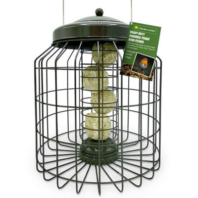 Garden Locker Squirrel Proof Suet Feeder - Large Metal Cage Bird Weather-Resistant 41 Cm Hanging Height X 24 Cm