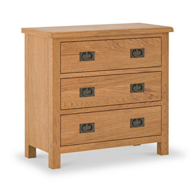 Surrey Oak 3 Drawer Chest Fully Assembled - By Roseland Furniture - image 1