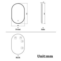 AVER-GROWTH Oval Led Bathroom Mirror With Lights 3 Colour Demister Anti-Fog Touch/wall Switch Vertical/horizontal Illuminated Mirror 600X800mm - thumbnail 8