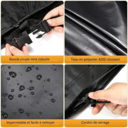 Garden Furniture Cover 170X110X75Cm Black 420D Oxford Rectangular Table Tear-Resistant, Uv-Resistant, Waterproof - thumbnail 4