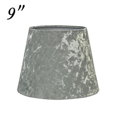 Modern Velvet Tapered Lampshade Silver Fabric Shade For Ceiling Pendant Or Table Lamp 9 Inch - image 1