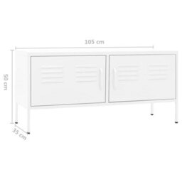 Berkfield Tv Cabinet White 105X35X50 Cm Steel - thumbnail 9