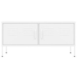 Berkfield Tv Cabinet White 105X35X50 Cm Steel - thumbnail 3