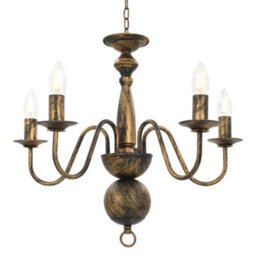Walplus Chandelier Antique Black 5 X E14 Bulbs - thumbnail 2