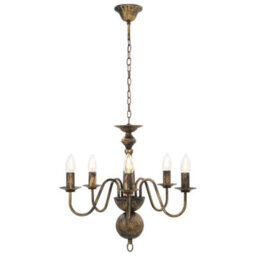 Walplus Chandelier Antique Black 5 X E14 Bulbs - thumbnail 3