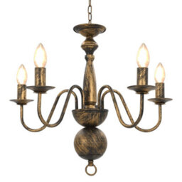 Walplus Chandelier Antique Black 5 X E14 Bulbs
