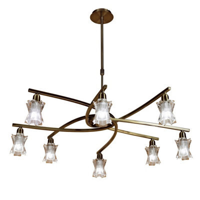 Luminosa Lighting Luminosa Alaska Pendant Convertible To Semi Flush 8 Light L1/sgu10, Antique Brass - image 1