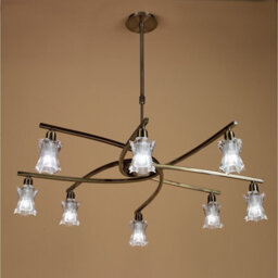 Luminosa Lighting Luminosa Alaska Pendant Convertible To Semi Flush 8 Light L1/sgu10, Antique Brass - thumbnail 2
