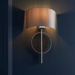 2 Pack Antique Silver Leaf Wall Light & Mink Satin Shade Dimmable Filament Lamp - thumbnail 4