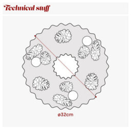 Christmas Village Christmas Festive Wreath - Christmas Wreath For Front Door, Home Decoration, Cones & Baubles - Silver/32Cm - thumbnail 8