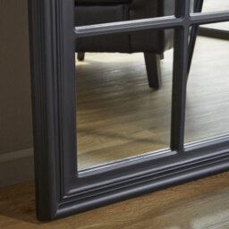 The Online Mirror Shop Window Mirror Cambridge Rectangular Shape With Black Aluminium Frame For Hanging In Hallway- H 180Cm X W 90Cm X D 4Cm - thumbnail 4