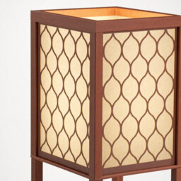 Homcom Modern Floor Lamp With 3 Shelves And Fabric Lampshade - Brown - thumbnail 2