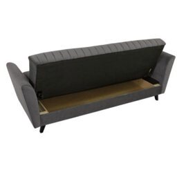 Vinti 3 Seater Fabric Sofa Bed Storage Compartment Fold Out Sleeping Function Modern Living Room Design Pink - thumbnail 5