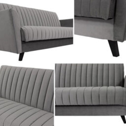Vinti 3 Seater Fabric Sofa Bed Storage Compartment Fold Out Sleeping Function Modern Living Room Design Pink - thumbnail 3