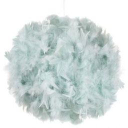 Happy Homewares Contemporary And Unique Large Duck Egg Real Feather Decorated Easy Fit Shade - thumbnail 1