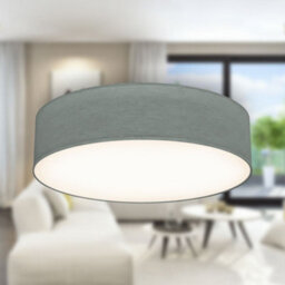 B.k.licht Bulb Socket E27 Grey Fabric Shade Ceiling Lamp (Dia)38Cm - thumbnail 9