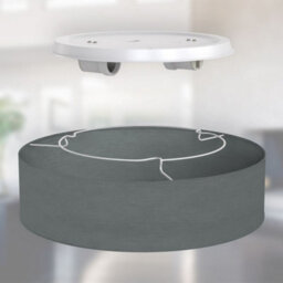 B.k.licht Bulb Socket E27 Grey Fabric Shade Ceiling Lamp (Dia)38Cm - thumbnail 3