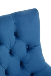 Orsina Luxury Blue Velvet Home Office Chair, Comfortable Blue Office Desk Chair With Gold Base, Modern Chair - thumbnail 5