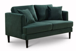 Velvet Bottle Green 2 Seater Sofa - thumbnail 3