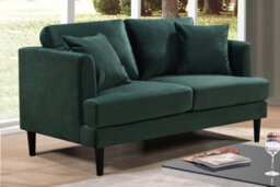 Velvet Bottle Green 2 Seater Sofa - thumbnail 2